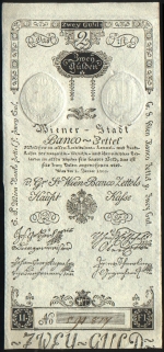 2 Austrijos guldenai.