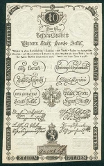 10 Austrijos guldenų.
