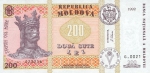 200 Moldovos lėjų.