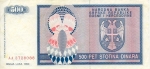 500 Bosnijos ir Hercegovinos dinarų.