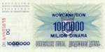 1000000 Bosnijos ir Hercegovinos dinarų.