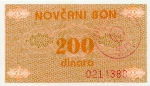 200 Bosnijos ir Hercegovinos dinarų.