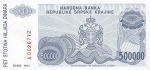 500000 Kroatijos dinarų.