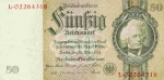 50 Vokietijos reichsmarkių.