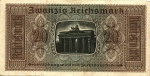 20 Vokietijos reichsmarkių.