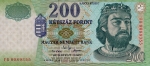 200 Vengrijos forintų.