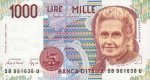 1000 Italijos lirų.