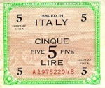 5 Italijos liros.