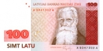 100 Latvijos latų.