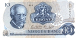 10 Norvegijos kronų.