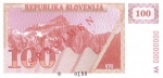 100 Slovėnijos tolarų.