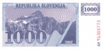 1000 Slovėnijos tolarų.
