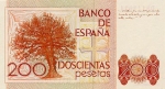 200 Ispanijos pesetų.