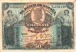 50 Ispanijos pesetų.