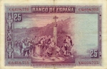 25 Ispanijos pesetos.