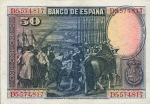 50 Ispanijos pesetų.