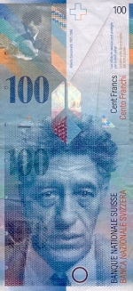 100 Šveicarijos frankų.