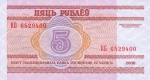 5 Baltarusijos rubliai.