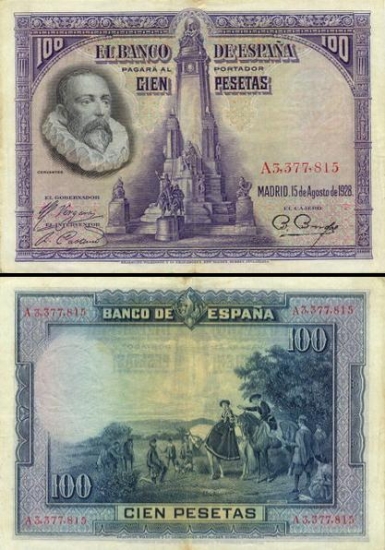 100 Ispanijos pesetų.