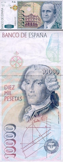 10000 Ispanijos pesetų.