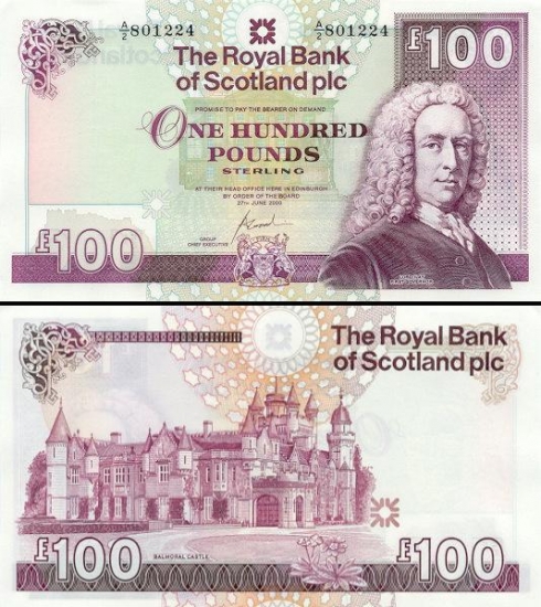 100 Škotijos svarų.