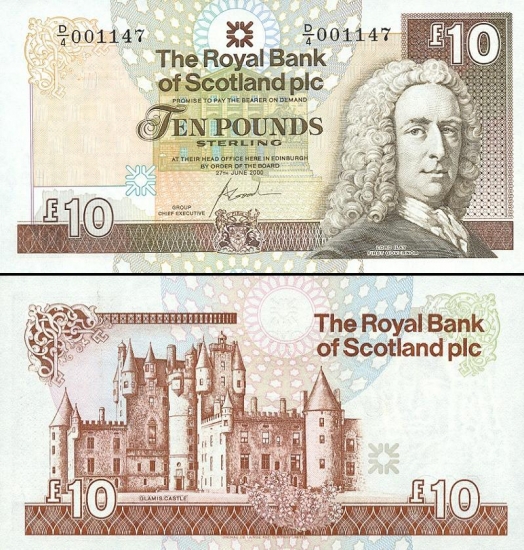 10 Škotijos svarų.