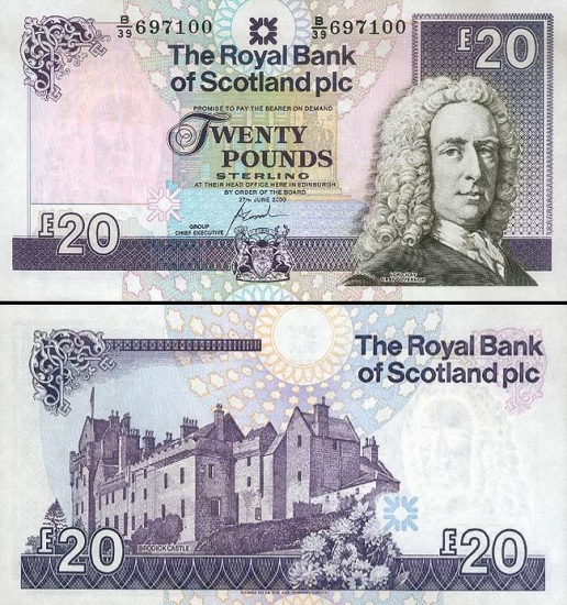 20 Škotijos svarų.