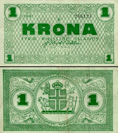 1 Islandijos krona.