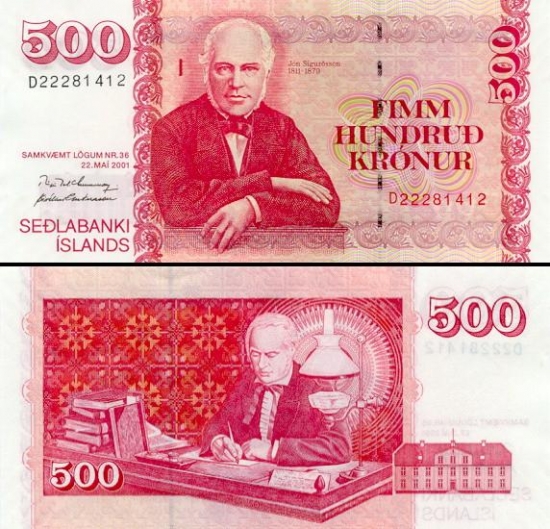 500 Islandijos kronų.