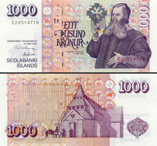 1000 Islandijos kronų.