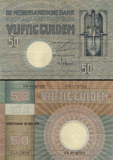 50 Olandijos guldenų.