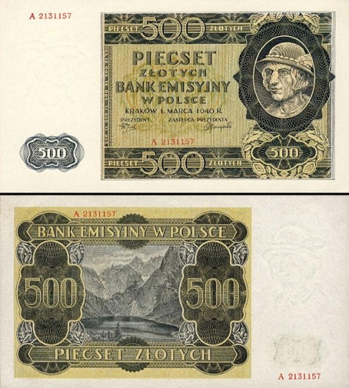 500 Lengijos zlotų.