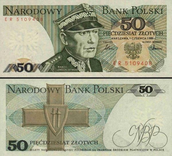 50 Lenkijos zlotų.