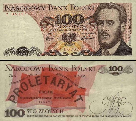 100 Lenkijos zlotų.