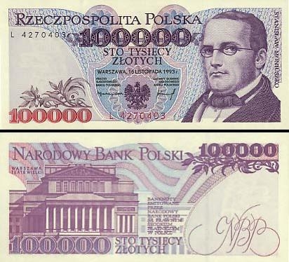 100000 Lenkijos zlotų.