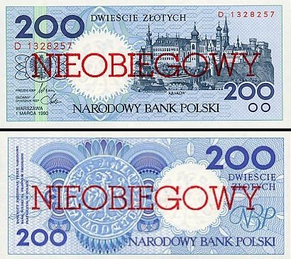 200 Lenkijos zlotų.