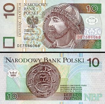 10 Lenkijos zlotų.