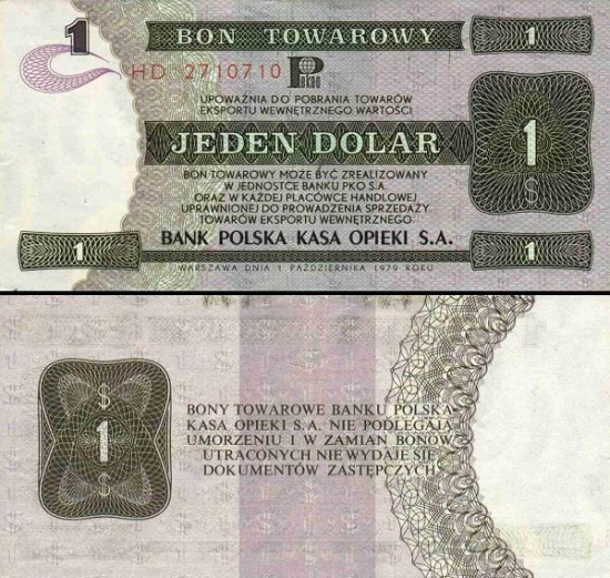 1 Lenkijos doleris.