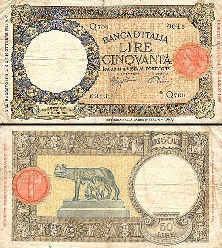 50 Italijos lirų.