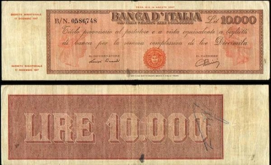 10000 Italijos lirų.