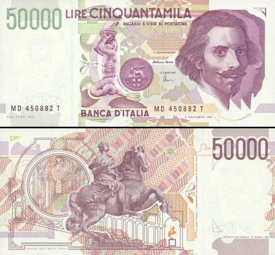50000 Italijos lirų.