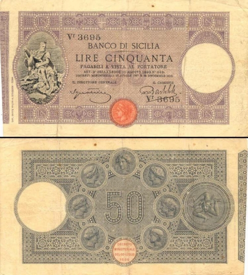 50 Italijos lirų.