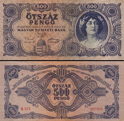 500 Vengrijos pengų.