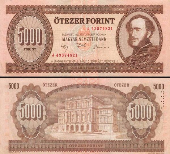 5000 Vengrijos forintų.