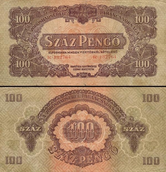 100 Vengrijos pengų.
