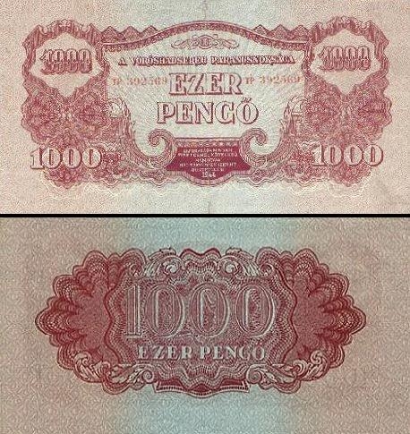 1000 Vengrijos pengų.