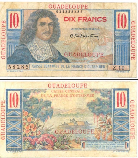 10 Gvadelupės frankų.