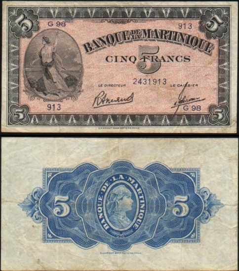 5 Martinikos frankai.