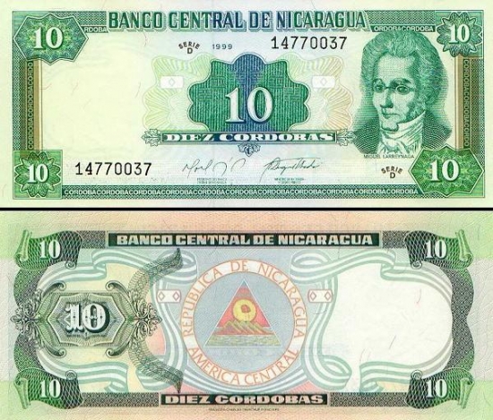 10 Nikaragvos kordobų.