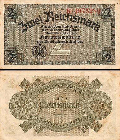 2  Vokietijos reichsmarkės.